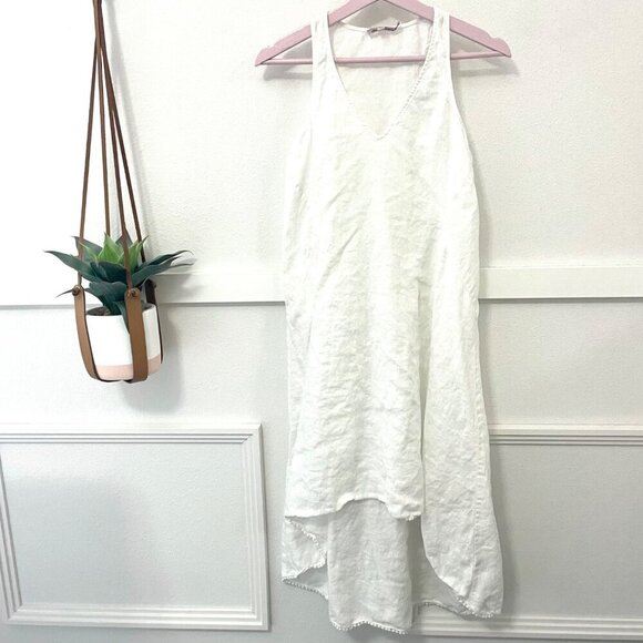 Calypso St.Barth 100% Linen Beach Dress / Swim Cover In White Size XS - Picture 1 of 6